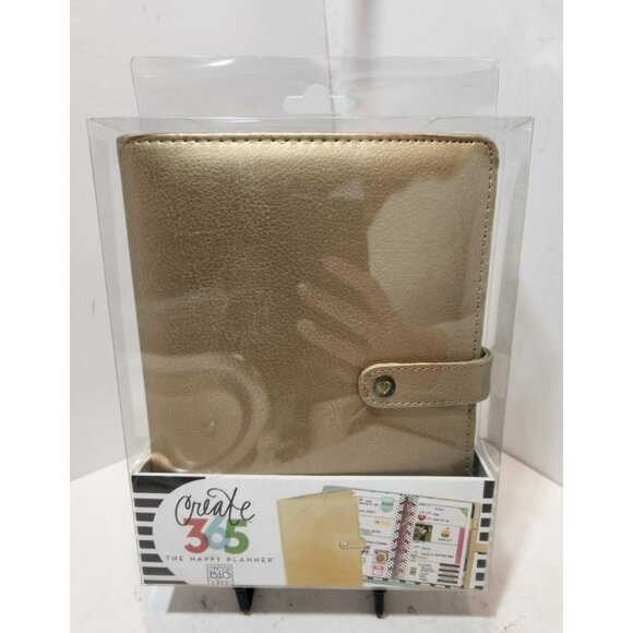 Me & My Big Ideas Create 365 The Happy Planner Deluxe Mini Cover Gold NIB - Picture 1 of 8